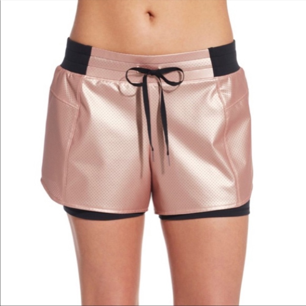 CALIA by Carrie Underwood Rose Gold Athletic Layered Shorts